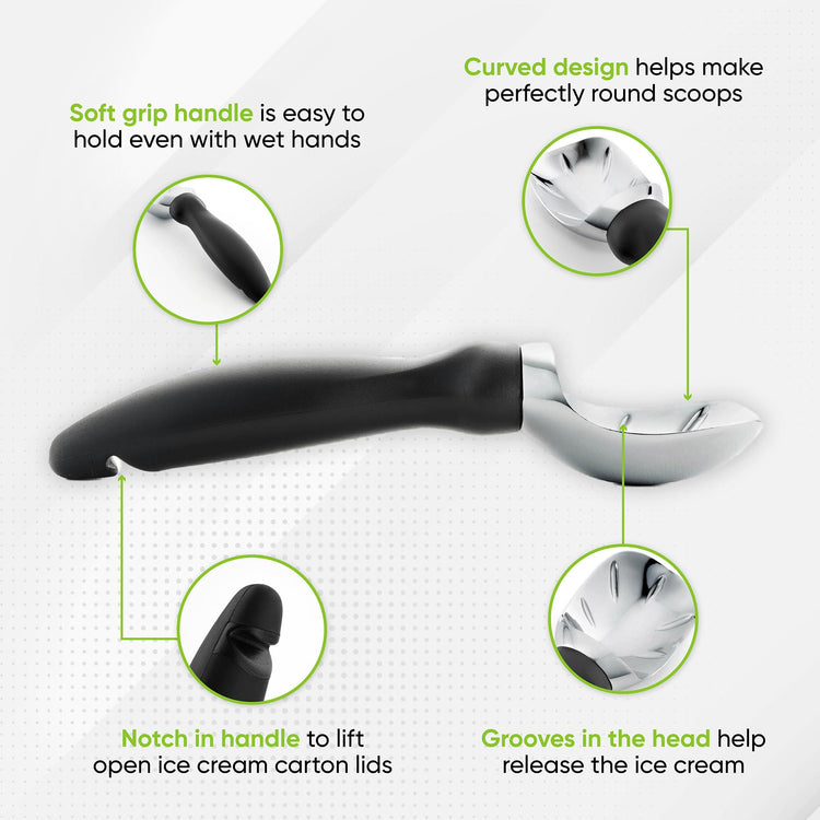 Heavy Duty Metal Ice Cream Scoop for Kitchen (2 Count)