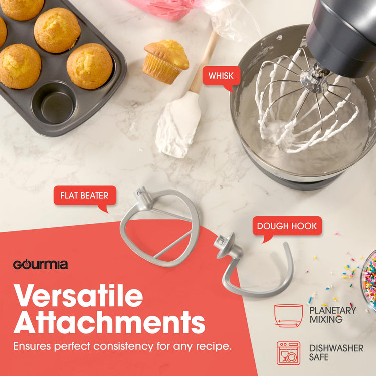 5 Quart Digital Electric Stand Mixer with Attachments