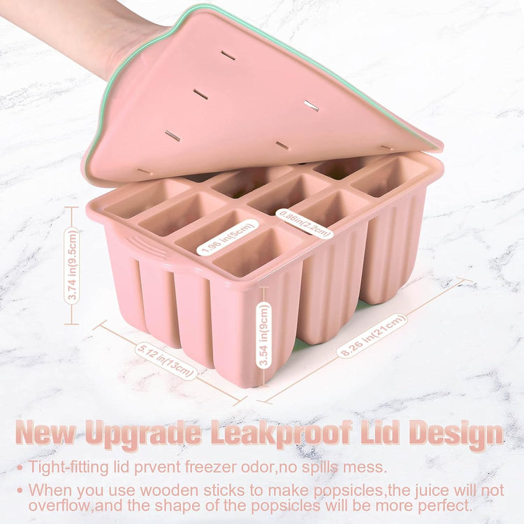 Silicone Popsicles Molds,Ice Pop Cream Mold Set Homemade Toddler Popsicle Maker For Kids Para Paletas De Helado Kulfi BPA Free, with 50 Sticks, 50 Bags,50 wire Ties (Pink)
