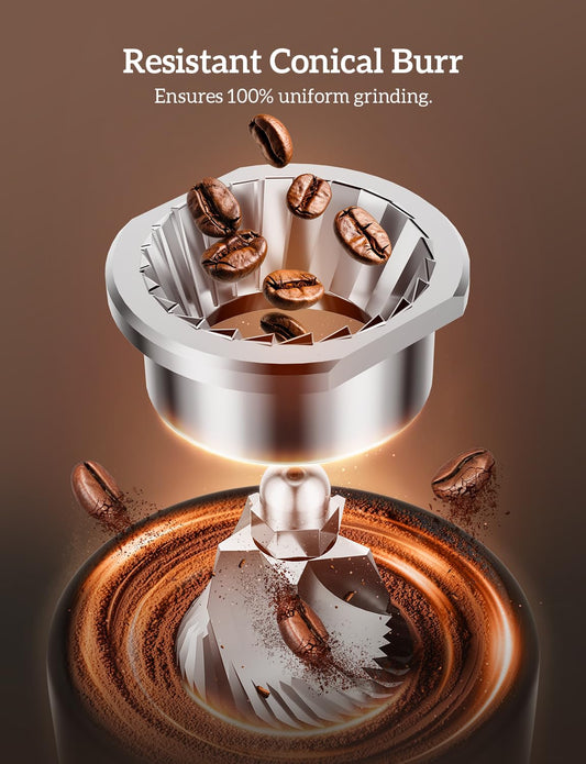 Stainless Steel Espresso Grinder with Portafilter Holder