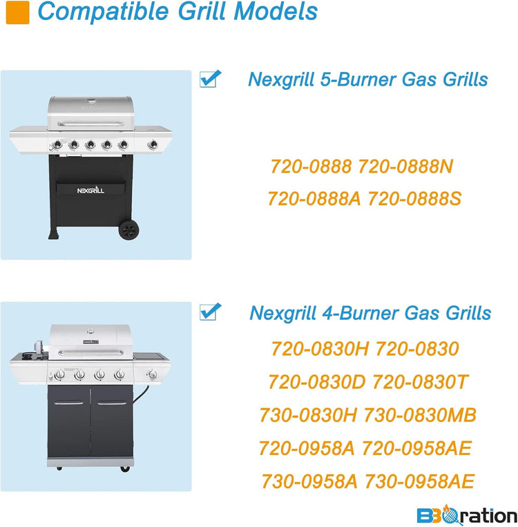 17" Grill Grates Replacement Parts for Nexgrill 4-Burner 720-0830H 720-0783E Nexgrill Replacement Parts 5 Burner 720-0888N 720-0888 720-0697, Grill Parts for Kenmore, Uniflame and More