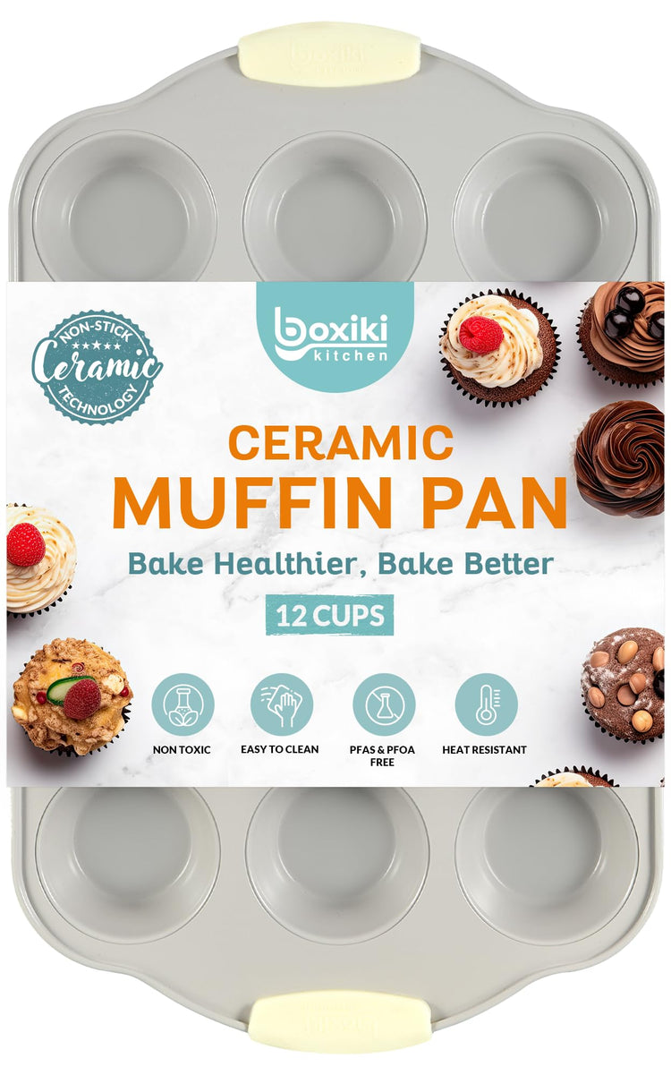 12 Cups Ceramic Coated Muffin Pan for Baking