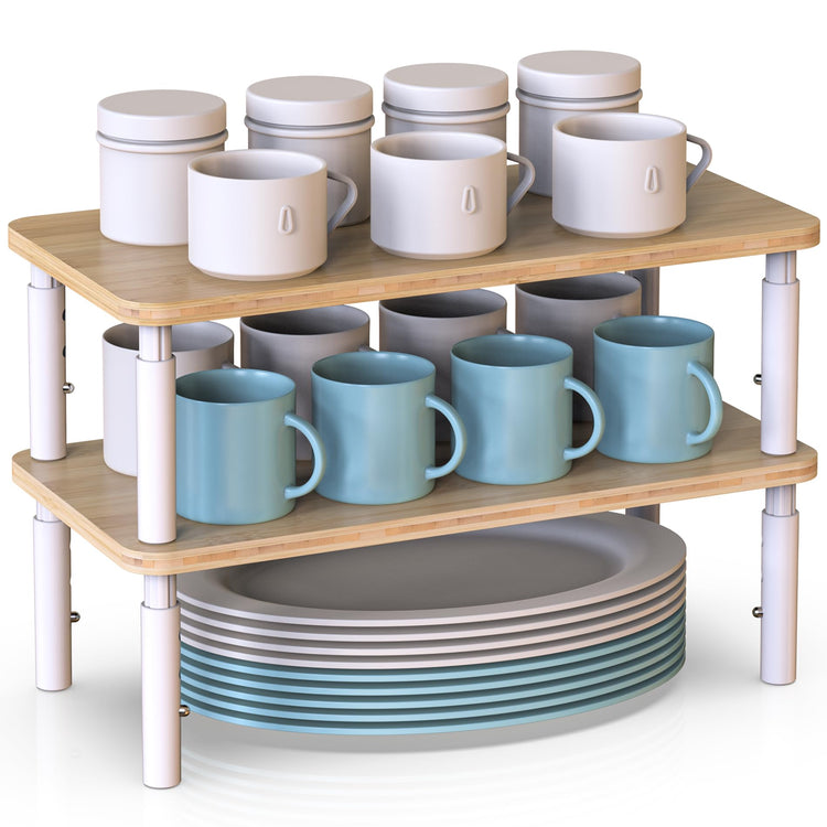 Bamboo Cabinet Organizer Shelf 2 Pack (2 Count)