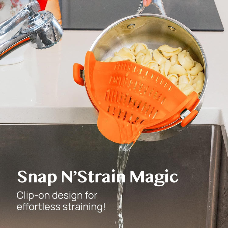 Snap N Strain Clip On Strainer for Pots and Pans