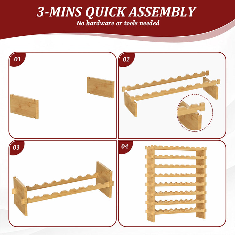 Bamboo Stackable Wine Rack (72 Count)