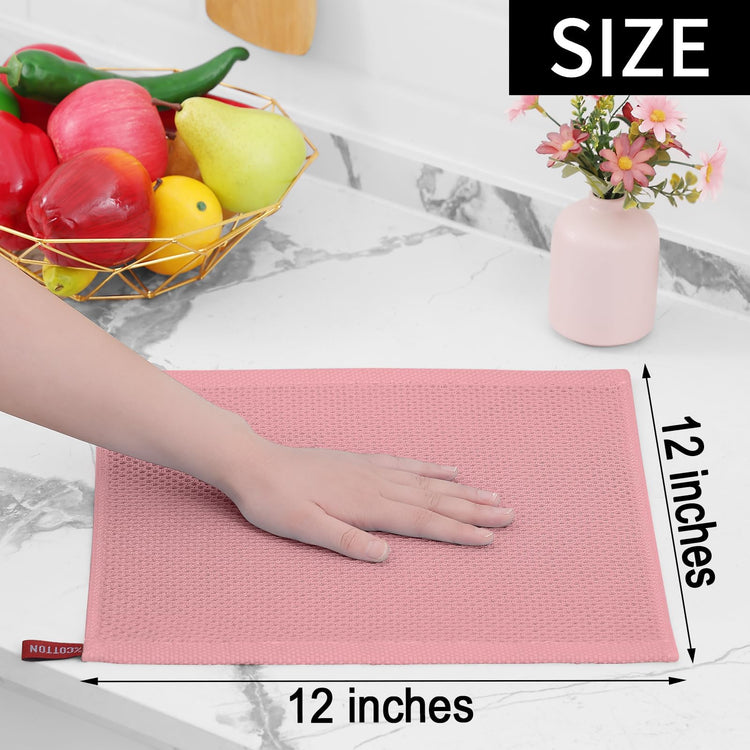 100% Cotton Waffle Weave Kitchen Dish Cloths 8 (8 Count)