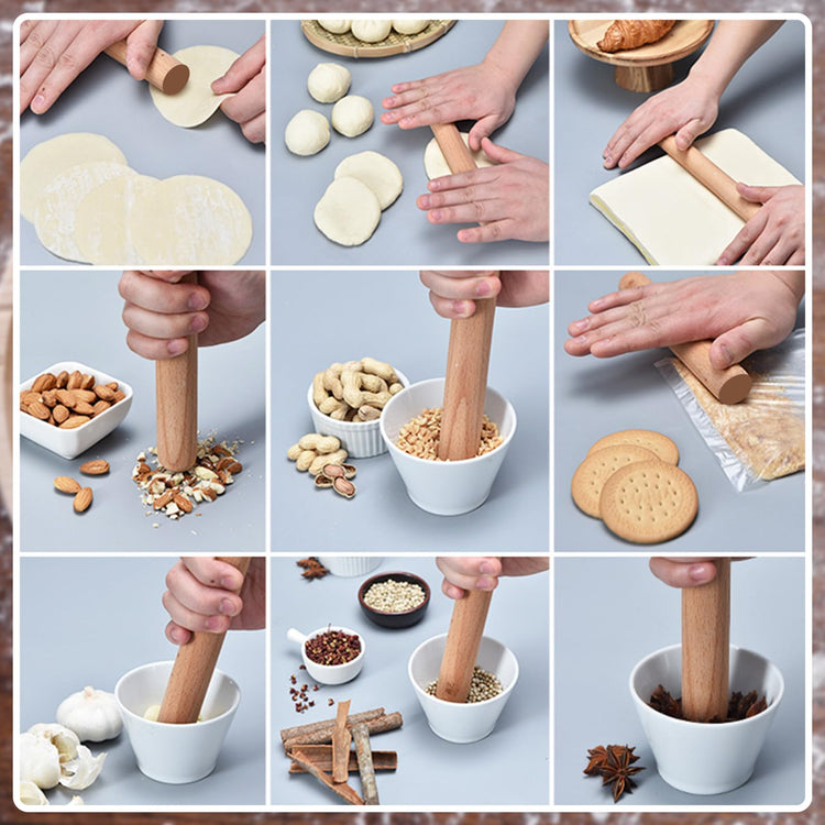 20 Pieces Small Rolling Pin Wood Mini Dumpling Dough Roller