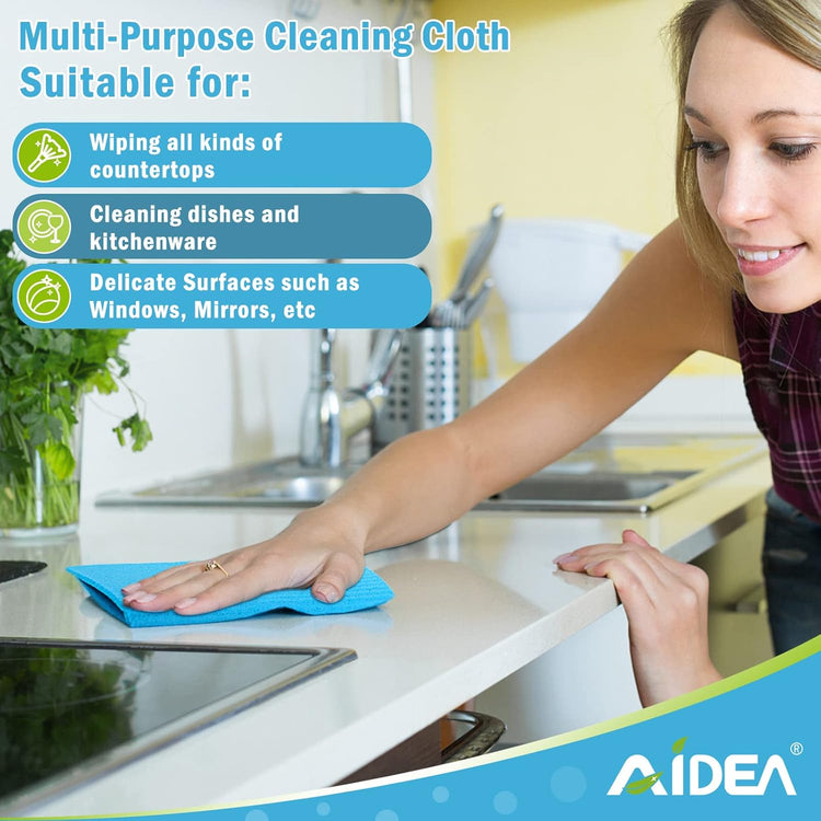 AIDEA Swedish Dishcloths for Kitchen, 20PK, Reusable Paper Towels, Kitchen Washcloths Dish Rags, Eco Friendly No Odor Reusable Cleaning Cloths, Cellulose Sponge Cloths, 7"×6" - Nestoria