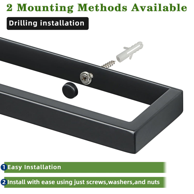 20 Inch Hand Towel Holder Black Towel Bar for Bathroom Wall Mounted