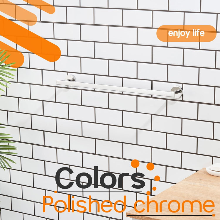 20 Inch Bathroom Towel Bar Bath Towel Rack Kitchen Towel Holder Towel Shelf Wall Mounted SUS304 Stainless Steel 2 Pack Polished Chrome AN4001CH-L20-P2