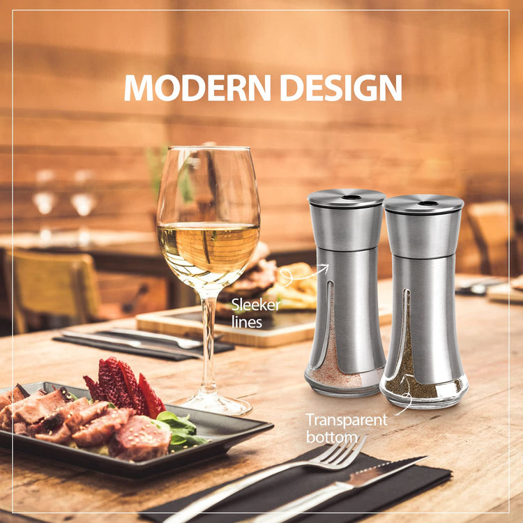 Salt and Pepper Shakers by Aelga (4 Ounce)