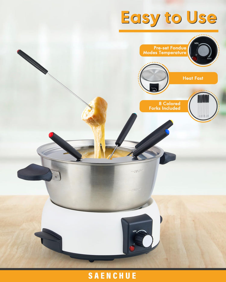 Electric Fondue Pot Set for Cheese & Chocolate