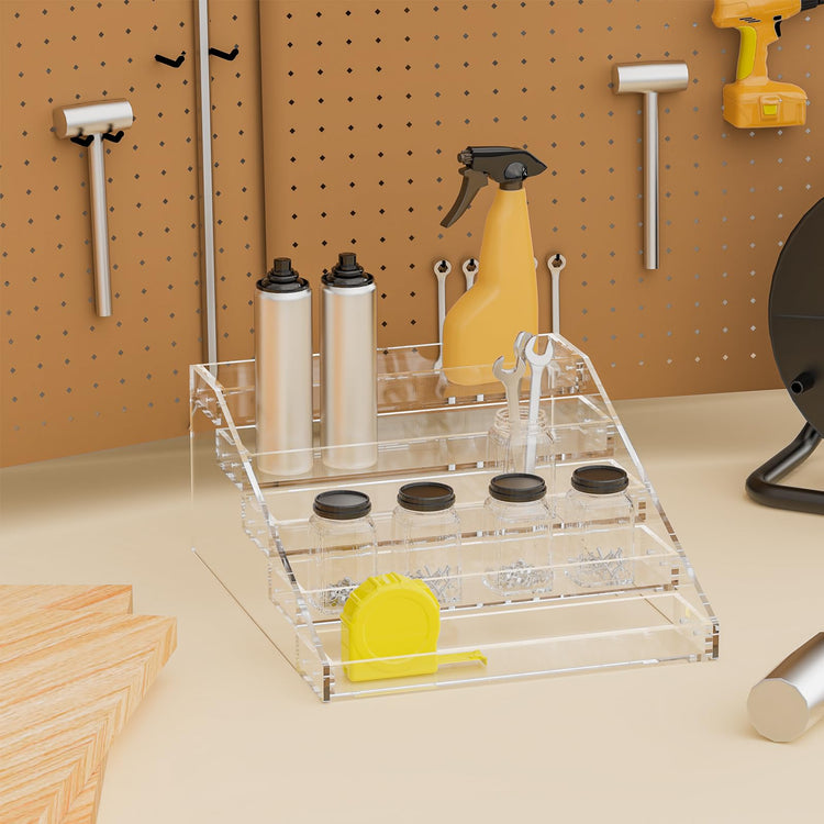 Wide Clear Acrylic Spice Rack for Countertops