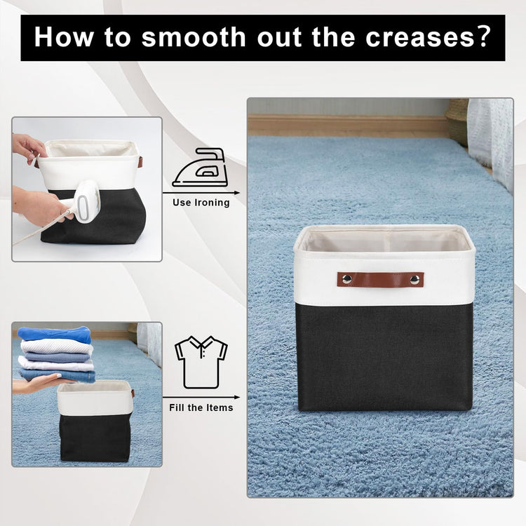 Collapsible Fabric Storage Cubes 11x11 Cube Storage Bins (4 Count)