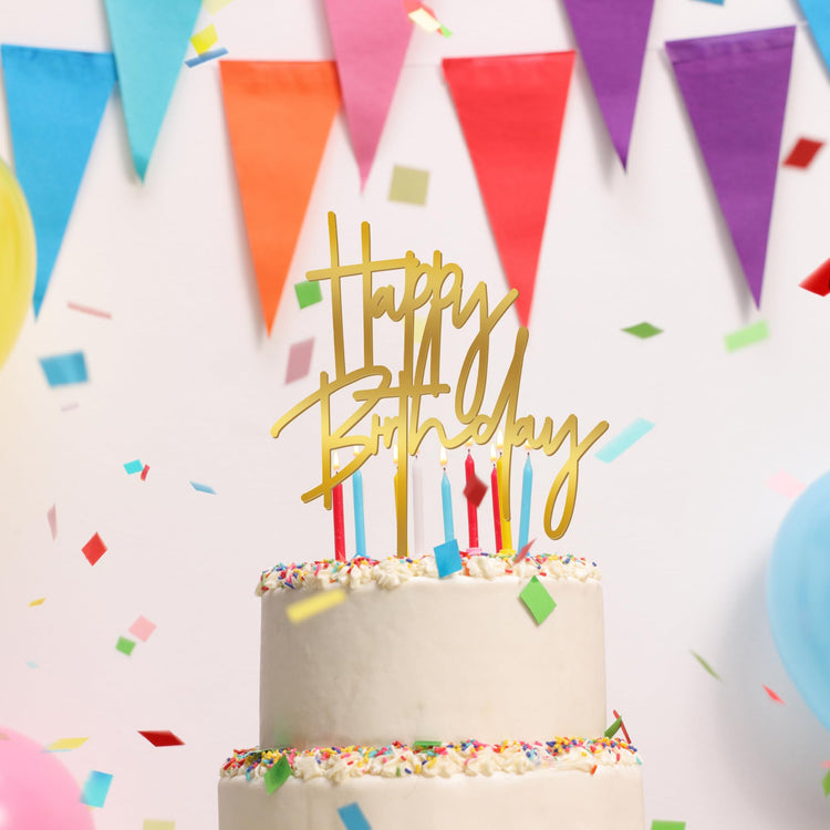 1PCS Gold Birthday Cake Topper