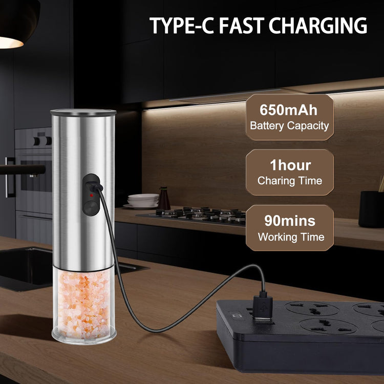 Electric Salt and Pepper Grinder Set