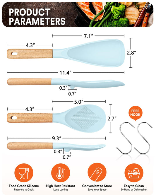 Cooking Spoon and Rice Scooper for Nonstick Cookware