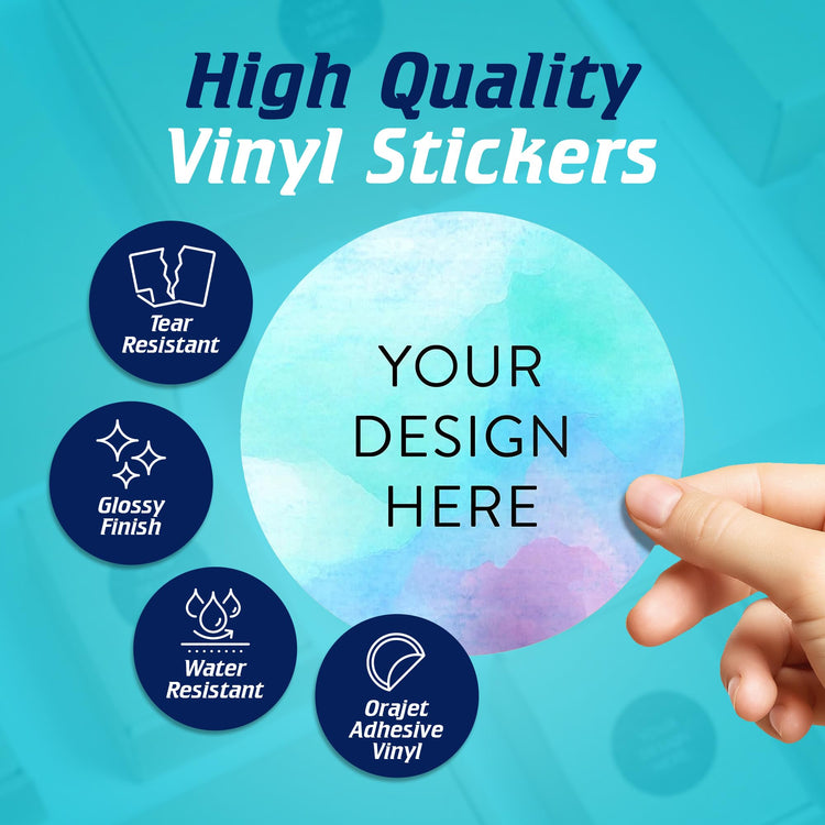 Custom Vinyl Stickers Your Image (100 Count)