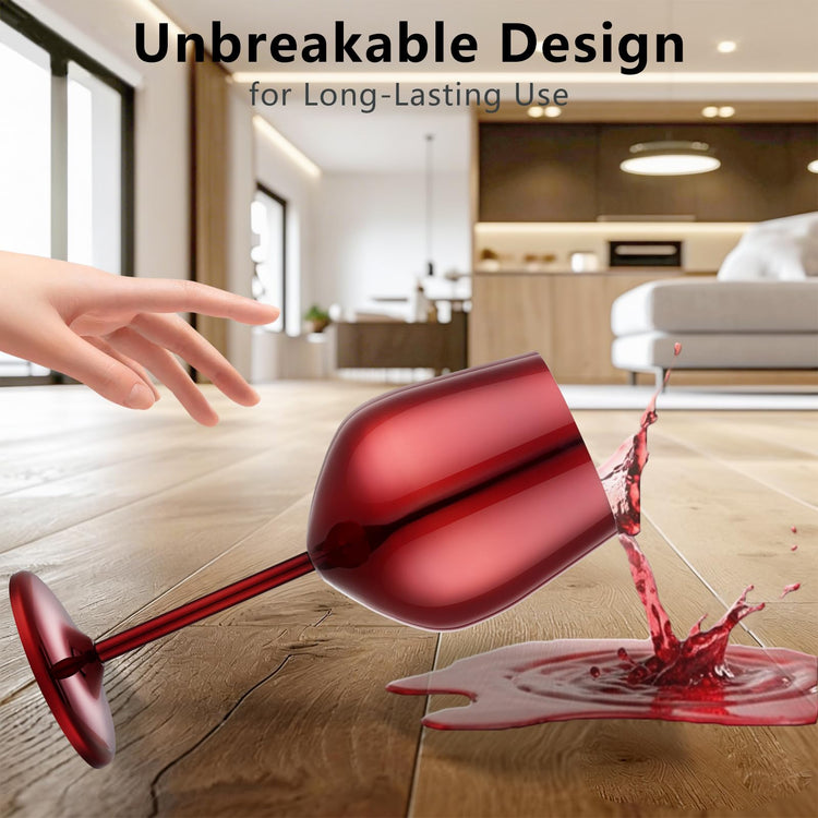 Unbreakable Stainless Steel Wine Glasses Set of 2 (2 Count)