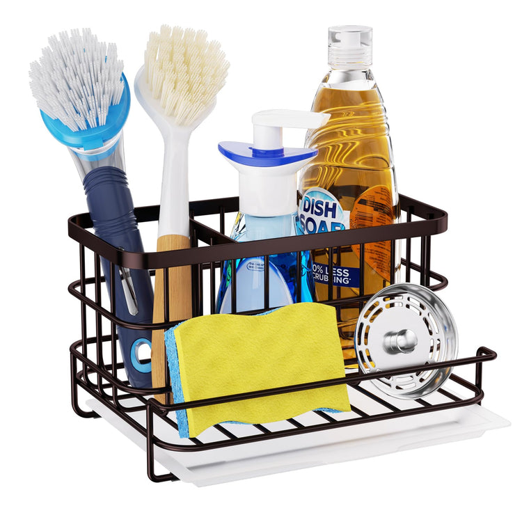 Multifunctional Kitchen Sink Caddy with Removable Drain Tray