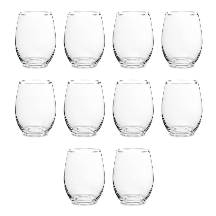 Stemless Wine Glasses by ARC Perfection 15 oz. Set of 10 (10 Count)