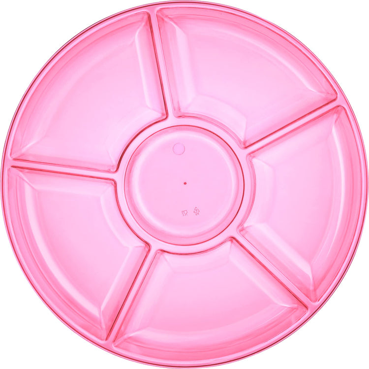 6 Sectional Round Plastic Serving Tray (2 Count)