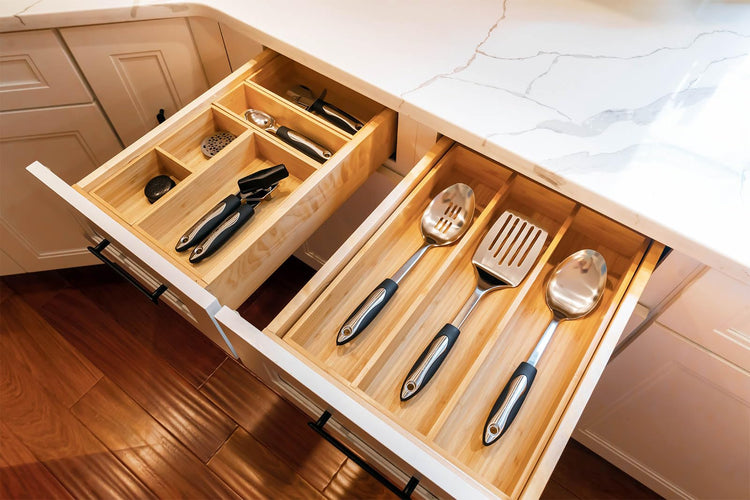 Bamboo Kitchen Utensils Organizer