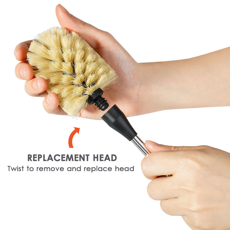 Bottle Cleaning Brush with 2 Replaceable Heads
