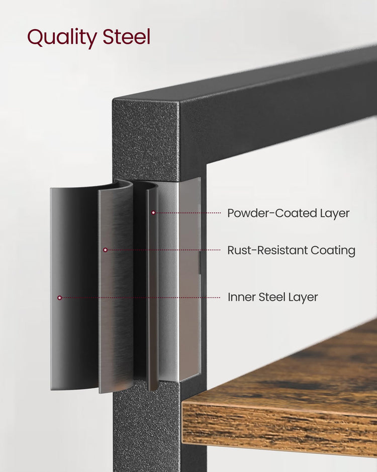 6 Tier Bookshelf with Steel Frame