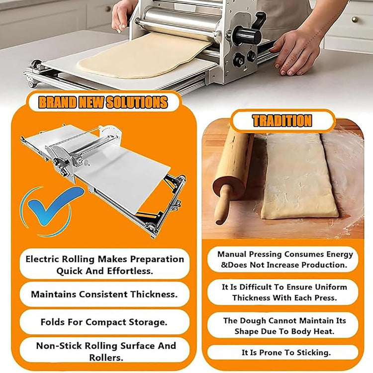 Manual Croissant and Puff Pastry Sheeter Professional Puff Pastry Machine for Bakery and Pastry