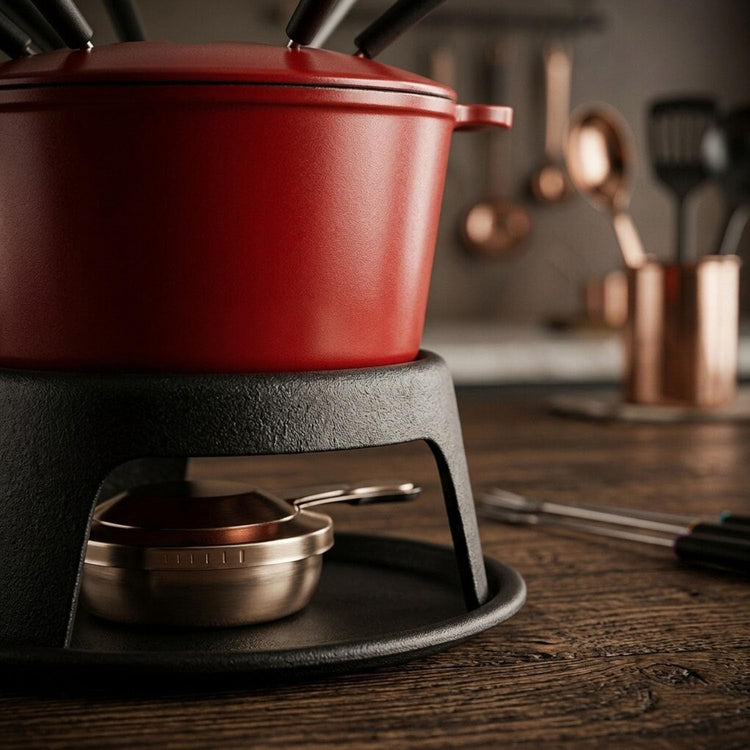 Cast Iron Cheese Fondue Pot for Chocolate Fondue Pot