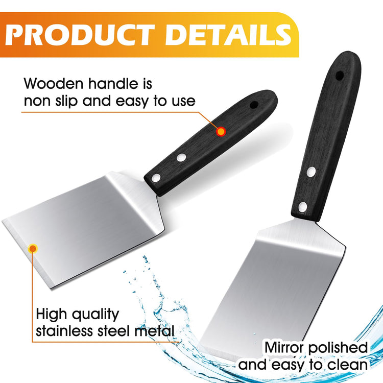 20 Pcs Pizza Spatula Stainless Steel Server Wood Handle Bulk (20 Count)