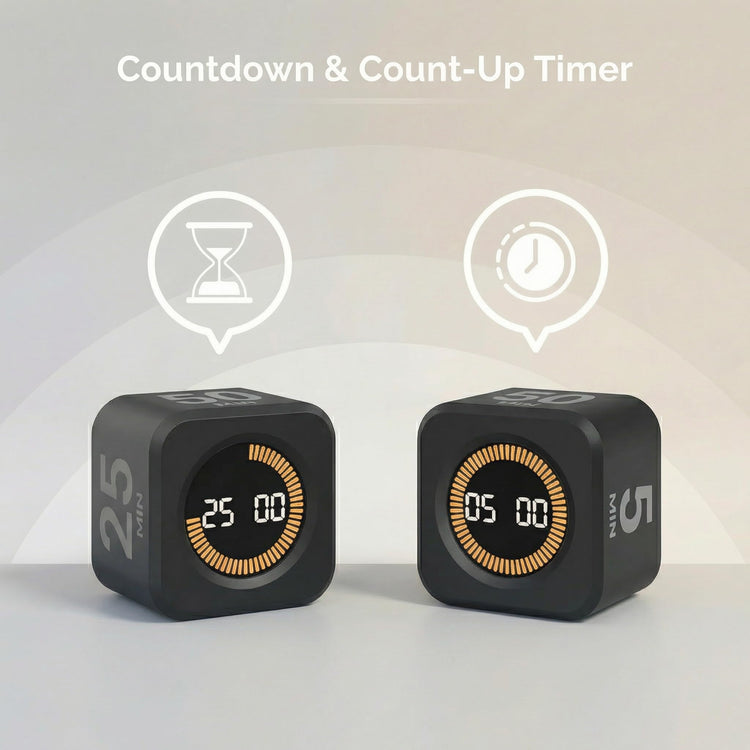 2 Pack KADAMS Pomodoro Cube Timer Productivity Visual Timer (2 Count)