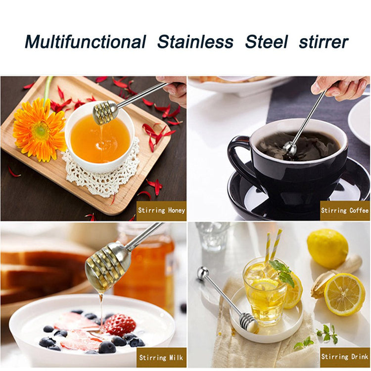 Honey Dipper Stick Stainless Steel Wand for Honey Pot Containers
