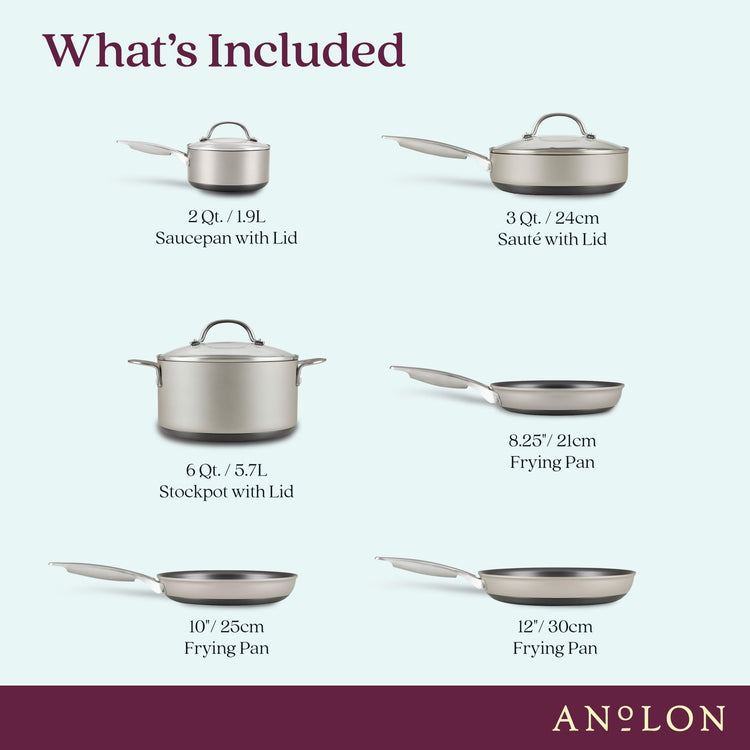 Achieve Hard Anodized Nonstick Cookware Pots and Pans Set