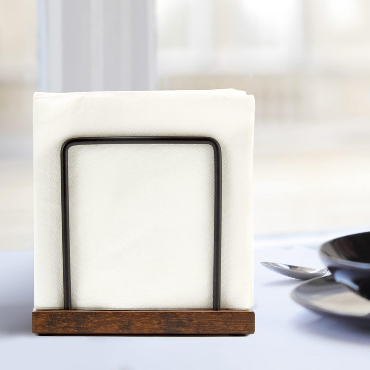 Wood Napkins Holder with Metal Wire