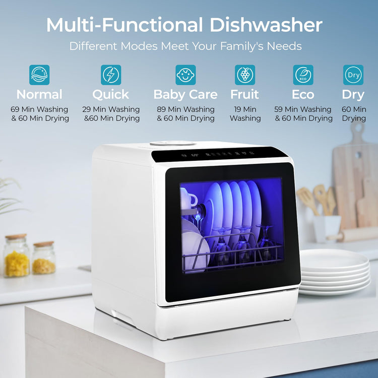 6 Programs Countertop Dishwasher Portable
