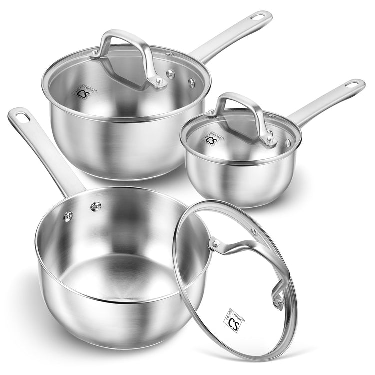 Stainless Steel Saucepan Set (3 Count)