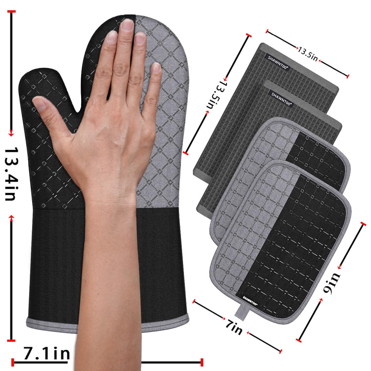 Oven Mitts and Pot Holders Sets 6pcs (6 Count)