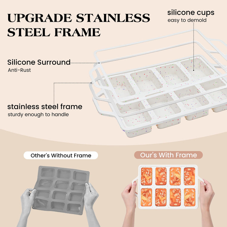1 Pc Mini Loaf Pans with Metal Reinforced Frame