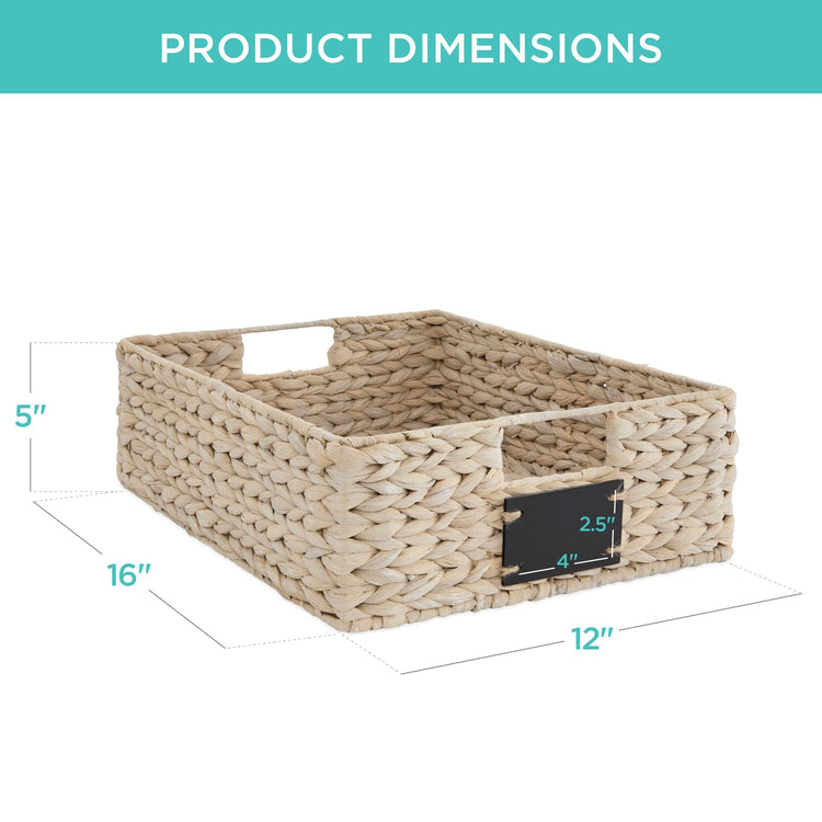 Set of 4 16x12in Large Water Hyacinth Pantry Baskets (4 Count)