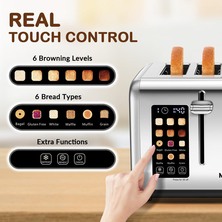 4 Slice Toaster with Touch Screen Control
