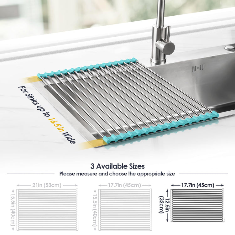 Roll Up Dish Drying Rack Over Sink