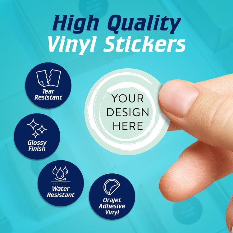 100 Custom Vinyl Stickers (100 Count)