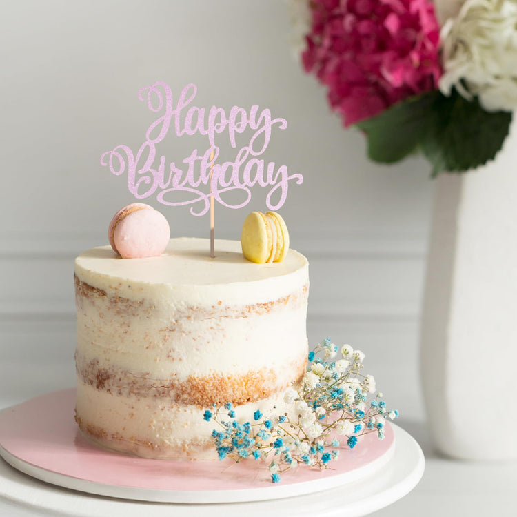 Happy Birthday Cake Toppers 9 Inch Glitter Happy Birthday Cake Toppers Pick for Birthday Anniversary Theme Party Cake Decorations Supplies