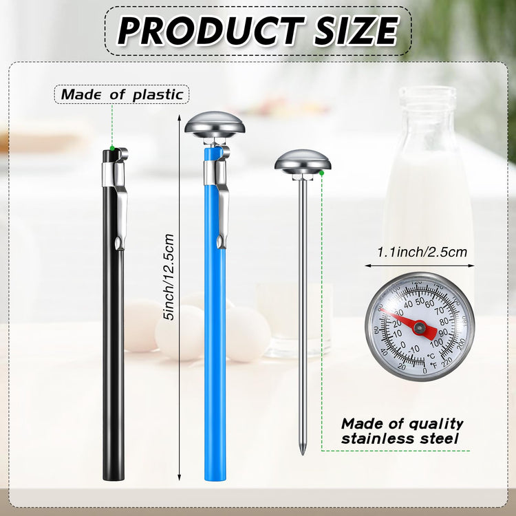 6 Pcs Stainless Steel Kitchen Dial Thermometer 5" (6 Count)