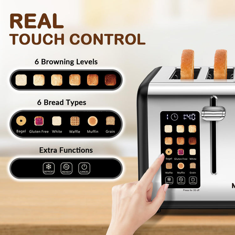 4 Slice Toaster with Touch Screen Control