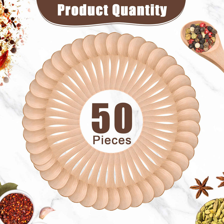 50 Pcs Small Wooden Spoons (50 Count)