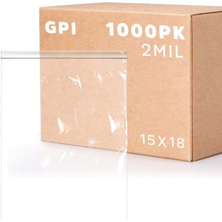 GPI 15" x 18" large Zip Bags (1000 Count)