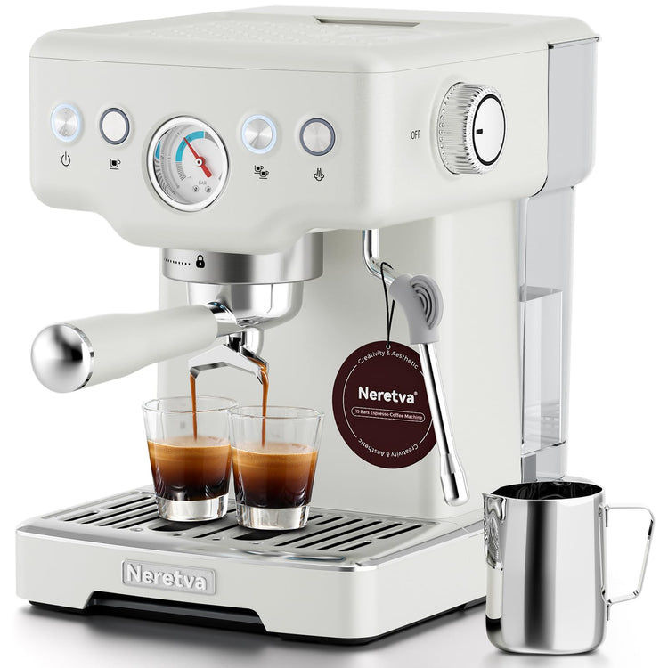 Stainless Steel Espresso Machine with Visible Pressure Guage